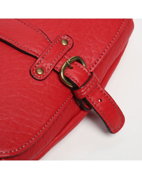 Sac bandoulière en Cuir d'Agneau Beauty rouge - 22x11x3 cm