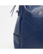Sac à dos en Cuir Izia bleu marine - 25x35x14 cm