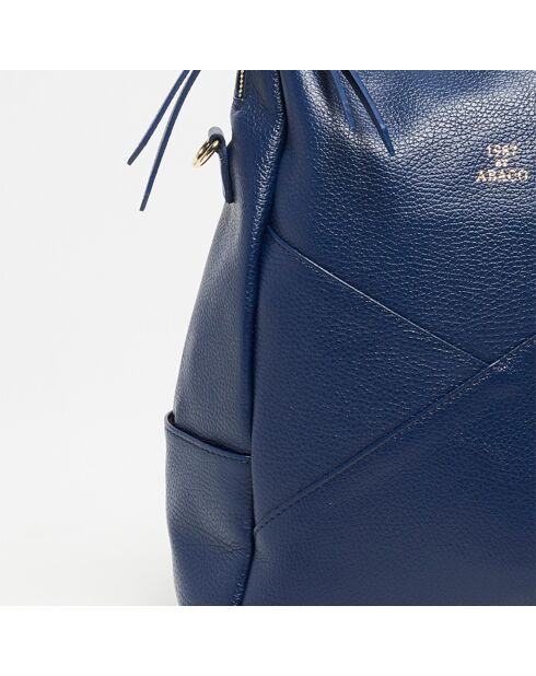 Sac à dos en Cuir Izia bleu marine - 25x35x14 cm
