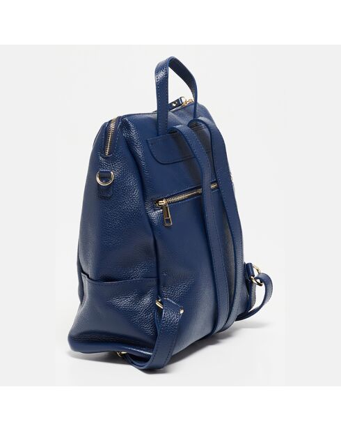 Sac à dos en Cuir Izia bleu marine - 25x35x14 cm