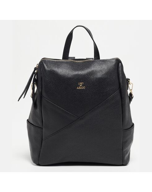 Sac à dos en Cuir Izia noir - 25x35x14 cm