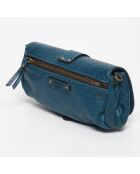 Sac bandoulière en Cuir d'Agneau Beauty goat bleu - 22x11x3 cm