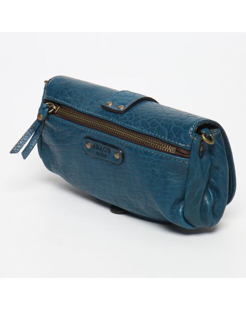 Sac bandoulière en Cuir d'Agneau Beauty goat bleu - 22x11x3 cm