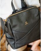 Sac à dos en Cuir Izia noir - 25x35x14 cm