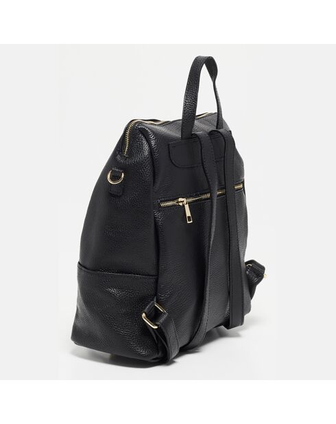 Sac à dos en Cuir Izia noir - 25x35x14 cm
