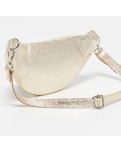 Marsupio in pelle Lyat dorata - 32,5 x13,5x7 cm