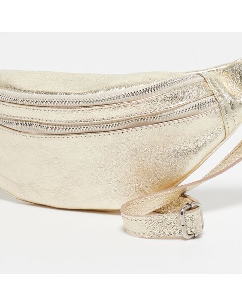 Marsupio in pelle Lyat dorata - 32,5 x13,5x7 cm