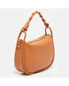 Sac bandoulière en Cuir Marcia camel - 32x 26x11 cm