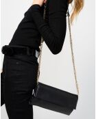 Sac bandoulière en Cuir de Vachette Gala noir - 26.5x14 cm