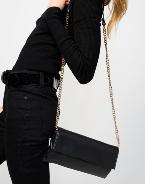 Sac bandoulière en Cuir de Vachette Gala noir - 26.5x14 cm