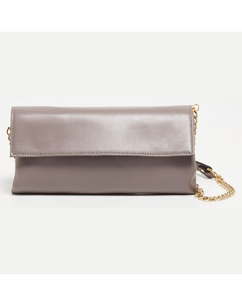 Sac bandoulière en Cuir de Vachette Gala taupe  - 26.5x14 cm