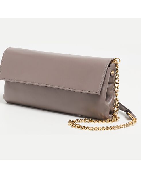 Sac bandoulière en Cuir de Vachette Gala taupe  - 26.5x14 cm