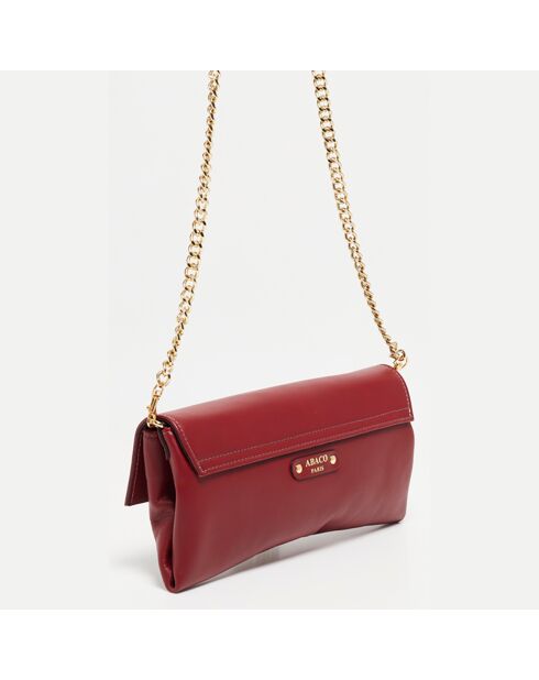 Sac bandoulière en Cuir de Vachette Gala rouge - 26.5x14 cm