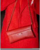 Sac bandoulière en Cuir de Vachette Gala rouge - 26.5x14 cm