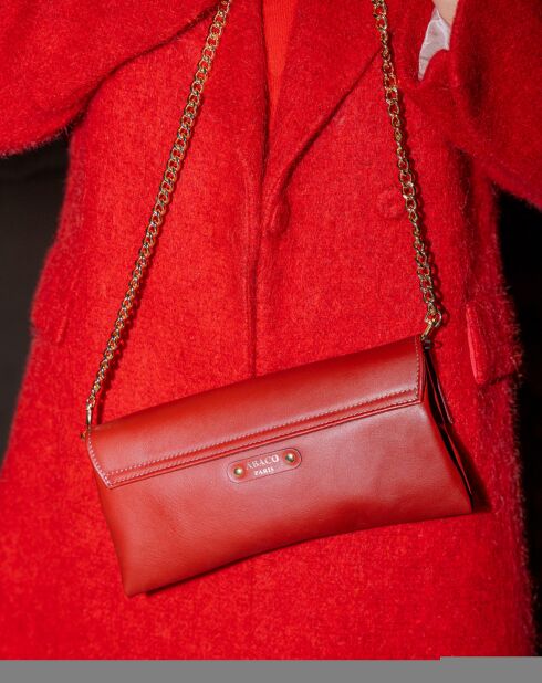 Sac bandoulière en Cuir de Vachette Gala rouge - 26.5x14 cm