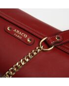 Sac bandoulière en Cuir de Vachette Gala rouge - 26.5x14 cm
