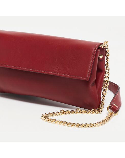 Sac bandoulière en Cuir de Vachette Gala rouge - 26.5x14 cm