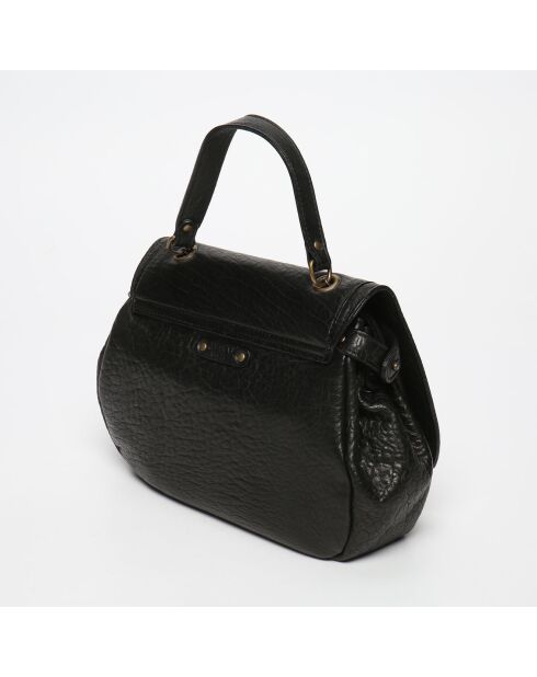 Sac bandoulière en Cuir d'Agneau Joyce noir - 27x22x8 cm