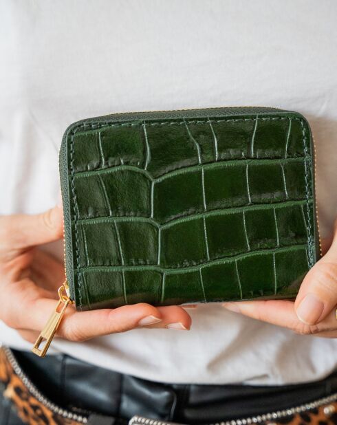 Compagno Mini Waly in pelle verde - 12x10 cm