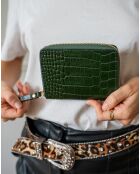 Compagno Mini Waly in pelle verde - 12x10 cm