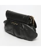 Sac bandoulière en Cuir de Vachette Trésor noir - 30x20x1 cm