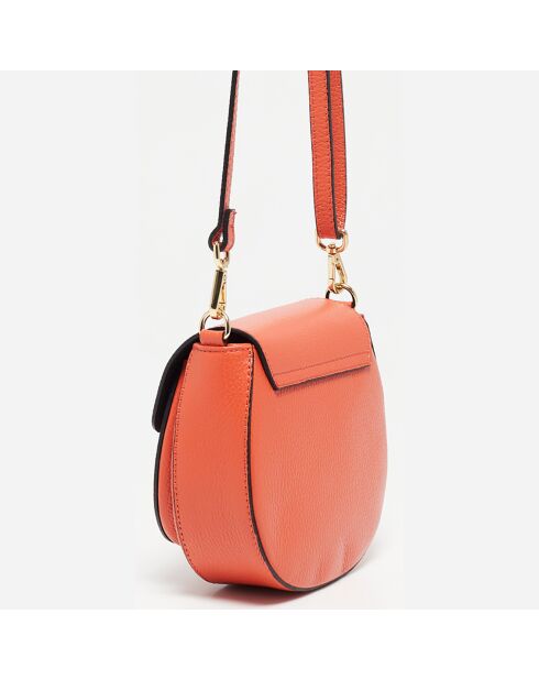 Sac bandoulière en Cuir Polly orange foncé - 21x19x6 cm