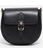 Schultertasche Polly aus schwarzem Leder - 21x19x6 cm