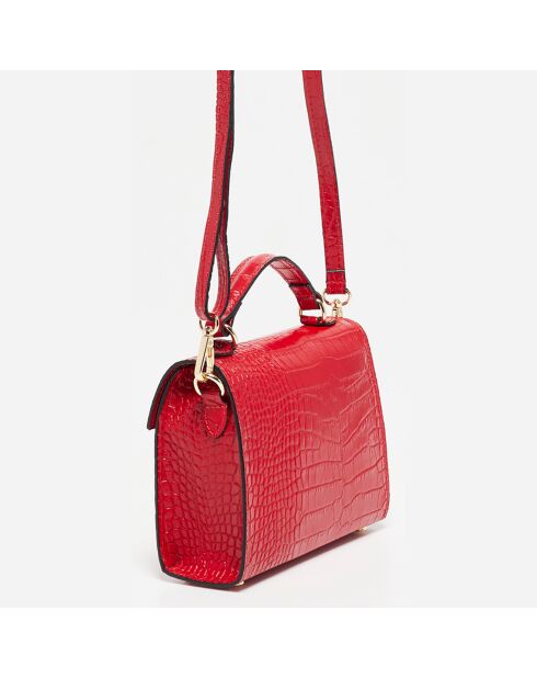 Sac à main en Cuir croco Sandy rouge - 20.5x15x6 cm