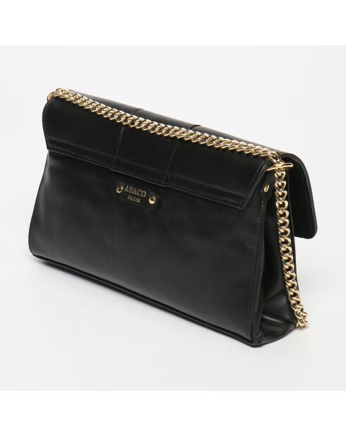 Sac bandoulière en Cuir de Vachette Zig noir - 27x17x5 cm