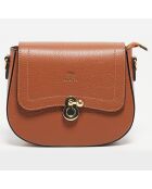 Sac bandoulière en Cuir Susy camel - 23x18x7.5 cm