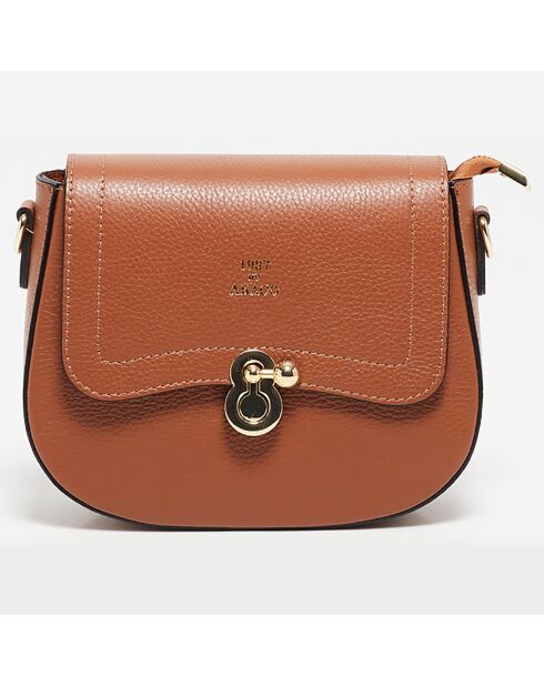 Sac bandoulière en Cuir Susy camel - 23x18x7.5 cm