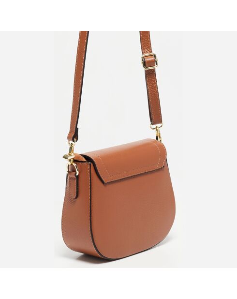 Sac bandoulière en Cuir Susy camel - 23x18x7.5 cm