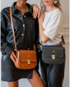 Sac bandoulière en Cuir Susy camel - 23x18x7.5 cm