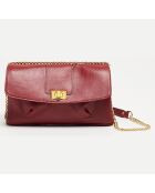 Sac bandoulière en Cuir de Vachette Zig rouge - 27x17x5 cm