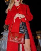 Sac bandoulière en Cuir de Vachette Zig rouge - 27x17x5 cm