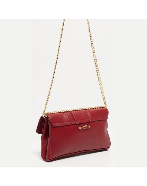 Sac bandoulière en Cuir de Vachette Zig rouge - 27x17x5 cm