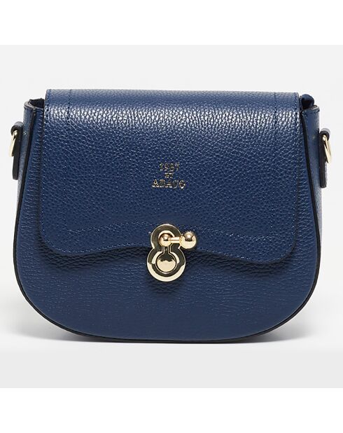 Marineblaue Schultertasche Susy aus Leder - 23x18x7,5 cm