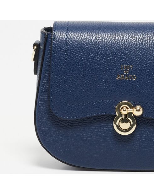 Marineblaue Schultertasche Susy aus Leder - 23x18x7,5 cm