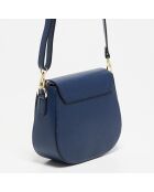 Marineblauwe Susy leren schoudertas - 23x18x7,5 cm