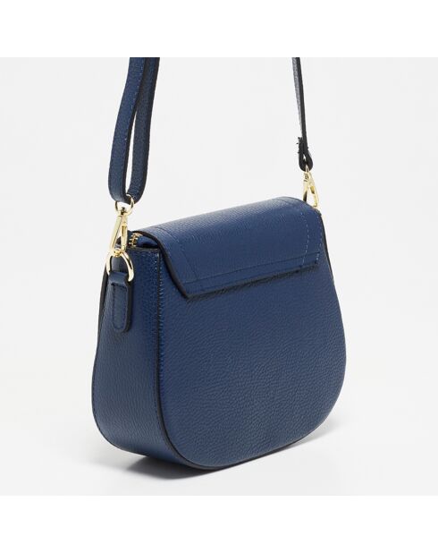 Marineblaue Schultertasche Susy aus Leder - 23x18x7,5 cm