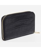 Waly zwarte leren metgezel - 19,5x11x2 cm