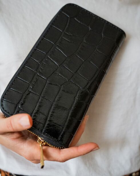 Waly Begleiter aus Leder, 19,5 x 11 x 2 cm, Schwarz