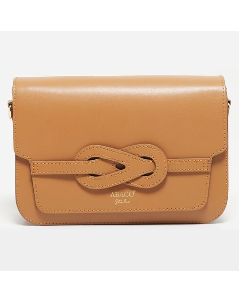 Borsa a tracolla in pelle di cammello ambra - 26x17x8 cm