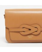 Borsa a tracolla in pelle di cammello ambra - 26x17x8 cm