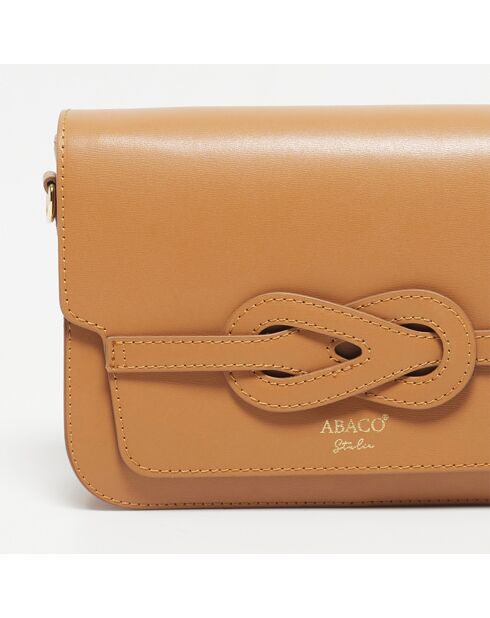 Borsa a tracolla in pelle di cammello ambra - 26x17x8 cm