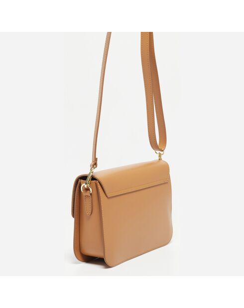 Borsa a tracolla in pelle di cammello ambra - 26x17x8 cm