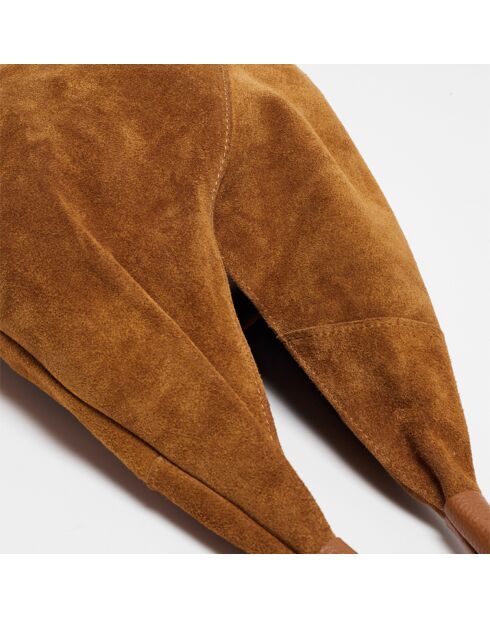 Cabas en Cuir Deni camel - 40x47 cm