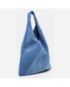 Tragetasche Deni aus Leder, marineblau, 40 x 47 cm