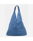 Tragetasche Deni aus Leder, marineblau, 40 x 47 cm