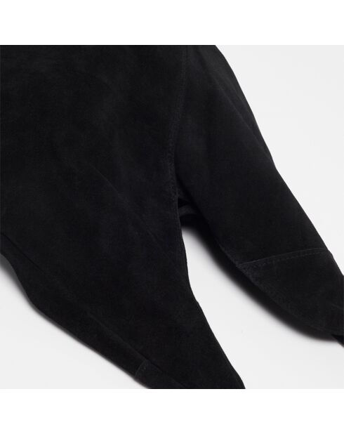 Bolso de mano negro de piel vaquera - 40x47 cm